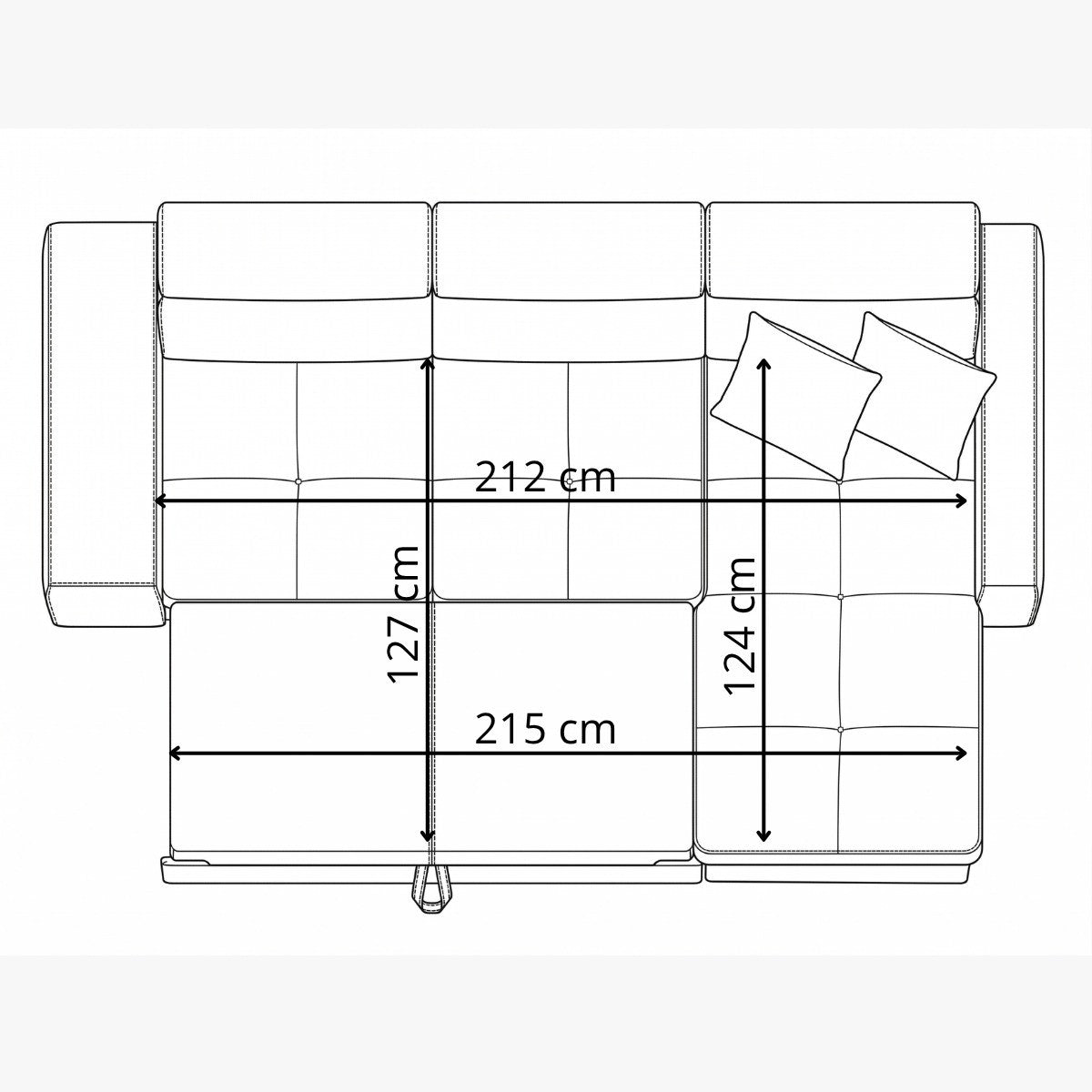Coltar Extensibil Cu Insula Ventotene, 5 Locuri, Lada Depozitare, Gri, 269 Cm