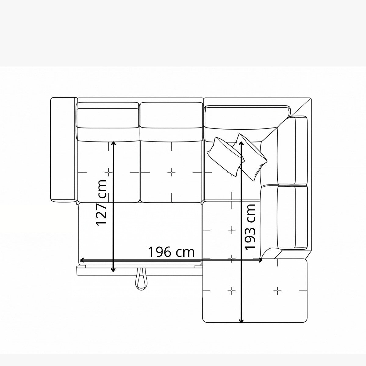 Coltar Extensibil Cu Otoman Ventotene, 5 Locuri, Lada Depozitare, Gri inchis, 265 Cm