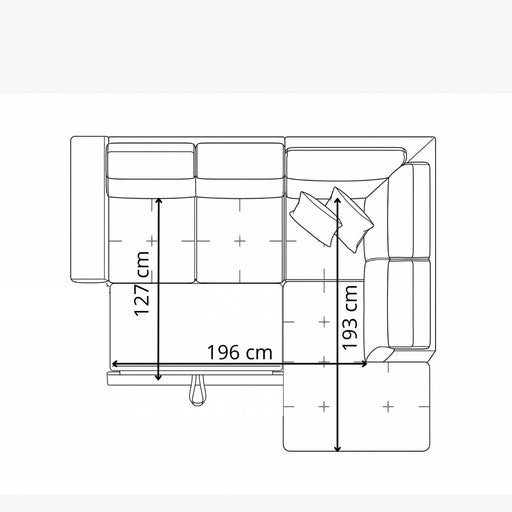 Coltar Extensibil Cu Otoman Ventotene, 5 Locuri, Lada Depozitare, Gri inchis, 265 Cm
