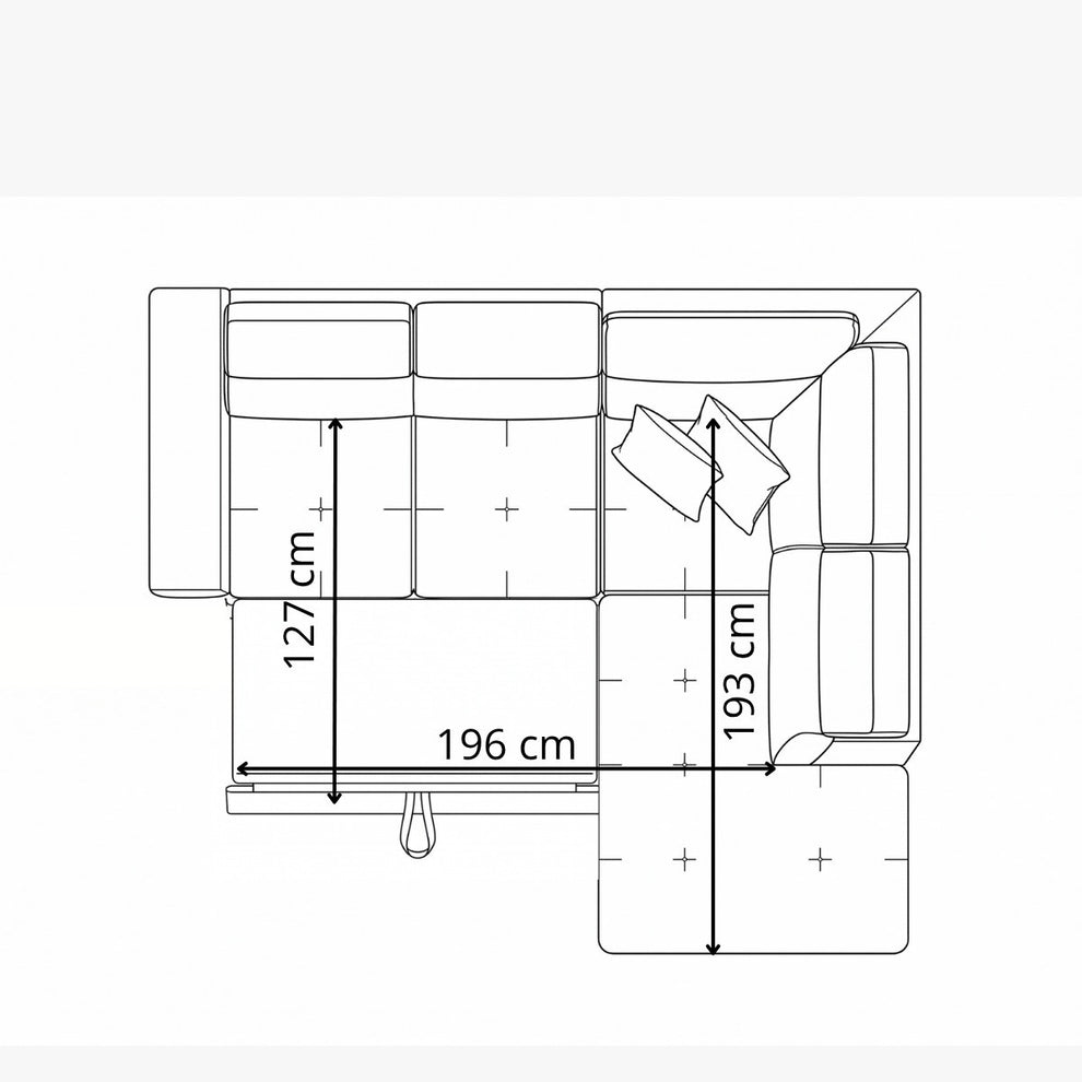 Coltar Extensibil Cu Otoman Ventotene, 5 Locuri, Lada Depozitare, Gri inchis, 265 Cm