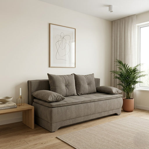Canapea Extensibila Aurora, 3 Locuri, Lada Depozitare, Storm 08, 202 Cm