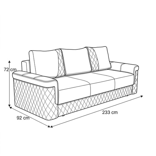 Canapea Extensibila Torino Lift Cu Lada Gri, 233 x 92 Cm