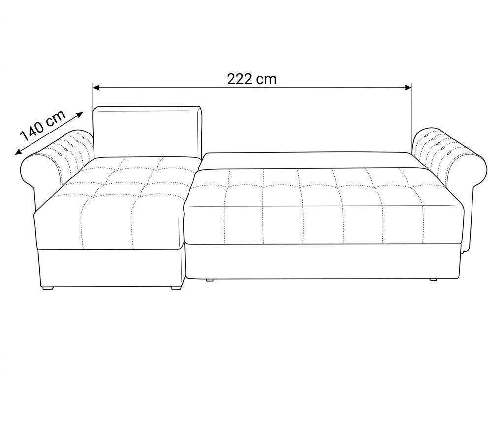 Coltar Extensibil Dreapta Trendy, 5 Locuri, Lada Depozitare, Wind 11, 275 Cm