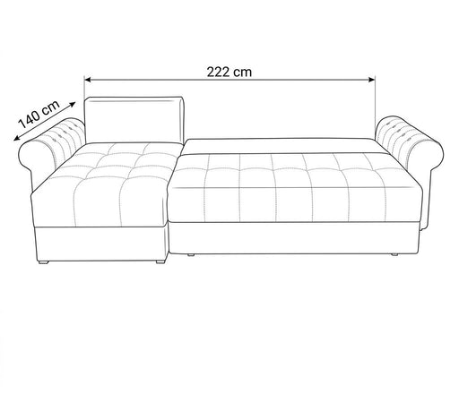 Coltar Extensibil Stanga Trendy, 5 Locuri, Lada Depozitare, Gri Inchis, 275 Cm