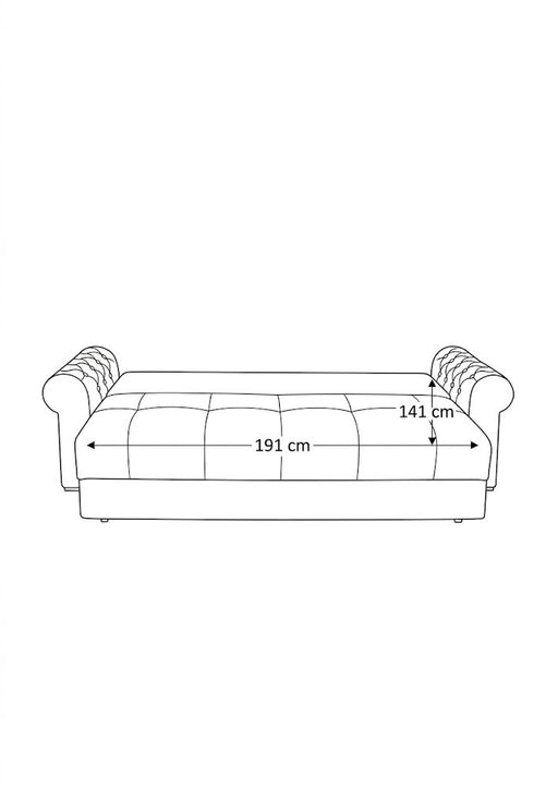 Canapea Extensibila Trendy, 3 Locuri, Lada Depozitare, Verde Olive, 243 Cm