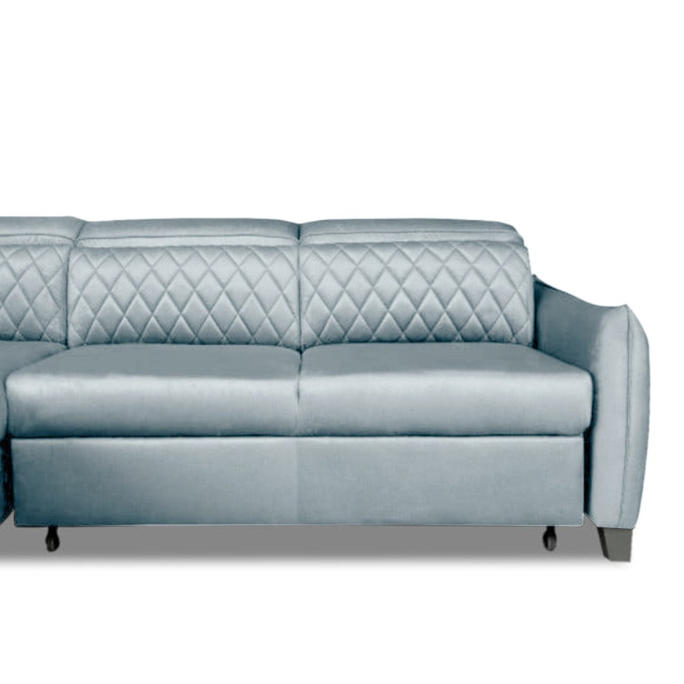 Coltar Extensibil Cu Insula Stanga Tiago, 5 Locuri, Tetiere Reglabile, Gri, 243 Cm