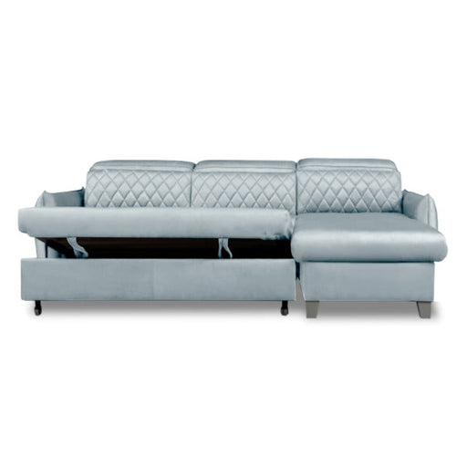 Coltar Extensibil Cu Insula Dreapta Tiago, 5 Locuri, Tetiere Reglabile, Gri, 243 Cm