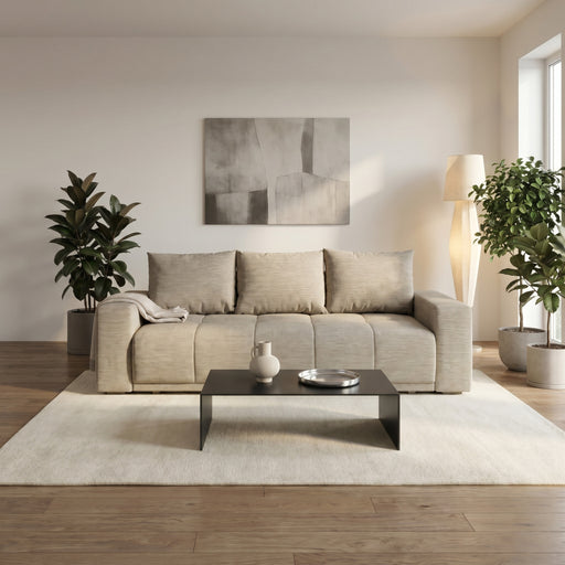 Canapea Extensibila Green, 3 locuri, Lada Depozitare, Bej, Stelar 16, 240 Cm