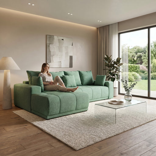Coltar Cu Insula Dreapta Green, 5 Locuri, Lada Depozitare, Rino 31, 280 Cm