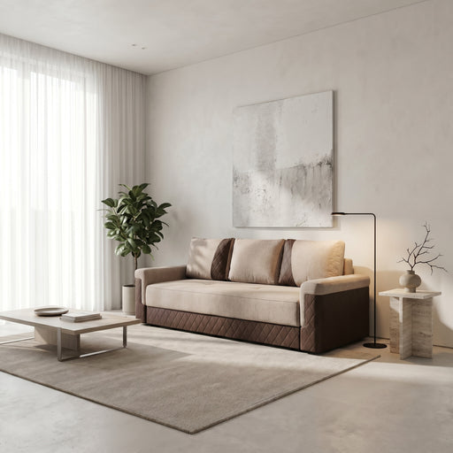 Canapea Extensibila Torino Lift Cu Lada Maro, 233 x 72 x 92 Cm