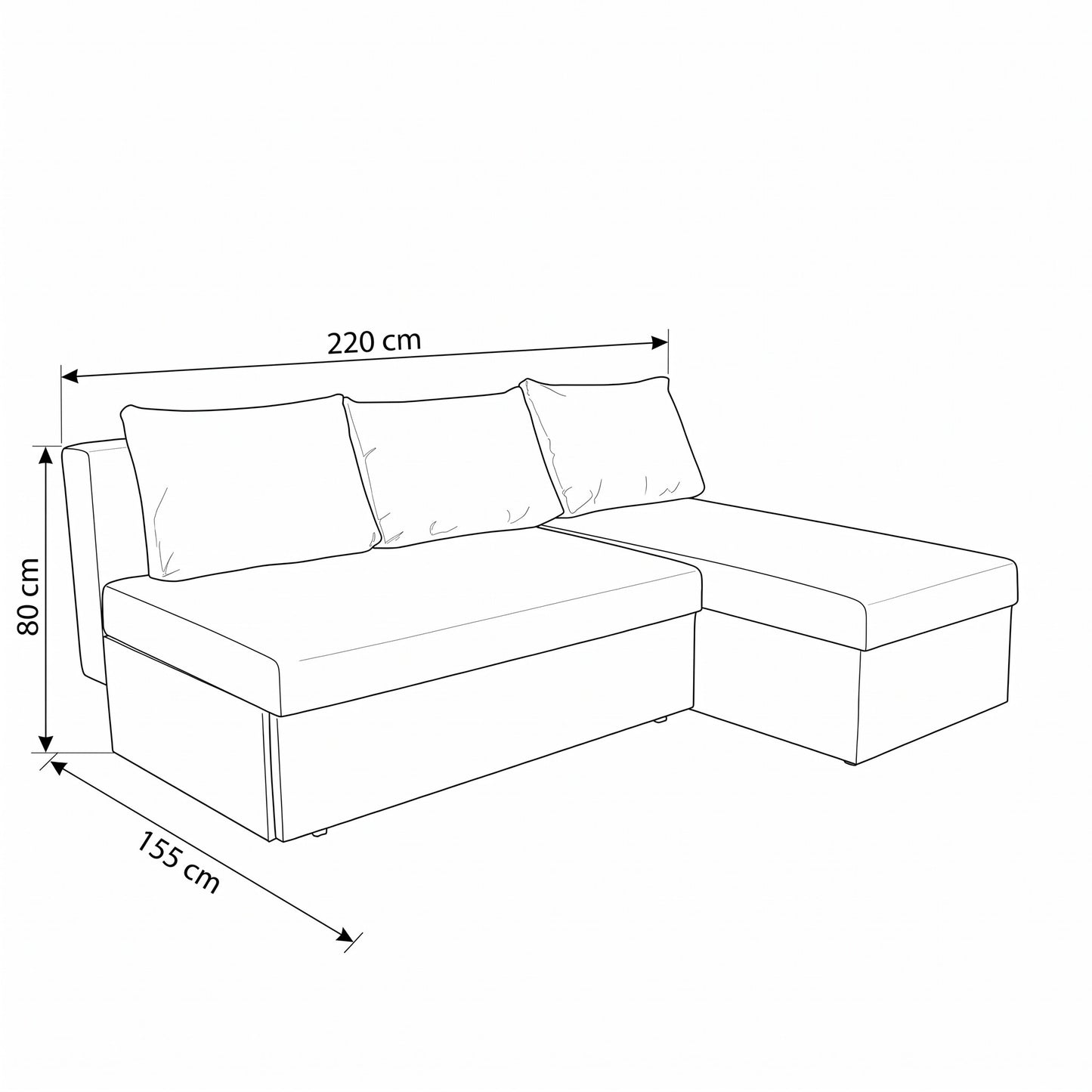 Coltar Extensibil Cu Lada, Blue Interschimbabil Stanga/Dreapta, Icon 84, 220 X 80 X 155 Cm