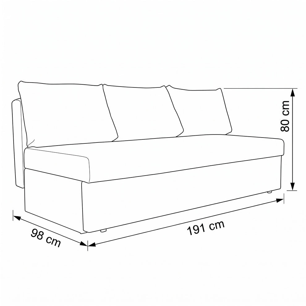 Canapea Extensibila Blue, Cu Lada Depozitare, 3 Locuri, Rosu Savana Rust, 191 Cm