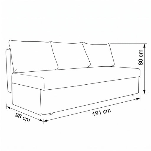 Canapea Extensibila Blue, Cu Lada Depozitare, 3 Locuri, Luis 97, 191 Cm