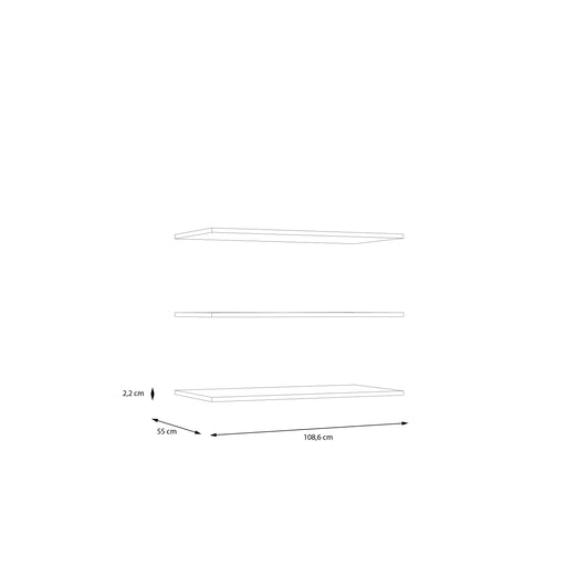 Set Polite Interioare Dulap Ronin, Stejar Mauvella, 108.6 cm