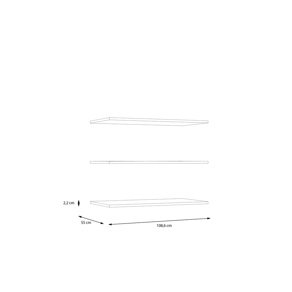 Set Polite Interioare Dulap Ronin, Stejar Mauvella, 108.6 cm