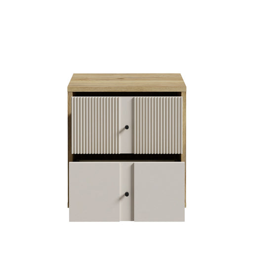 Noptiera 2 Sertare  Ronin, Stejar Mauvella Si Sand, 54.8 Cm