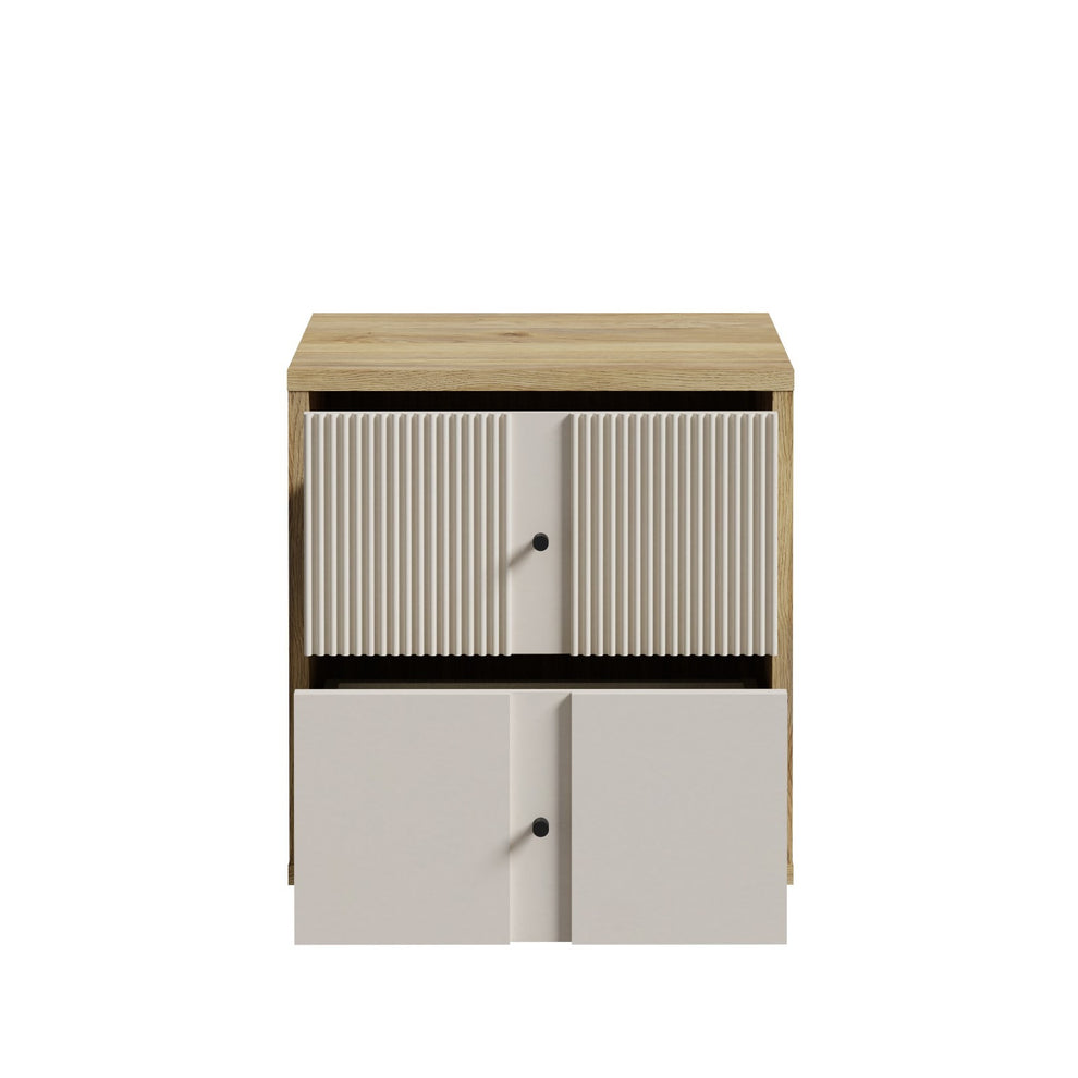 Noptiera 2 Sertare  Ronin, Stejar Mauvella Si Sand, 54.8 Cm