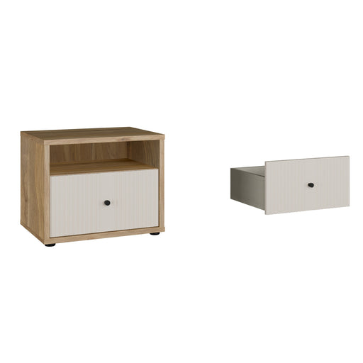 Noptiera 1 Sertar Ronin, Stejar Mauvella Si Sand, 54.8 Cm