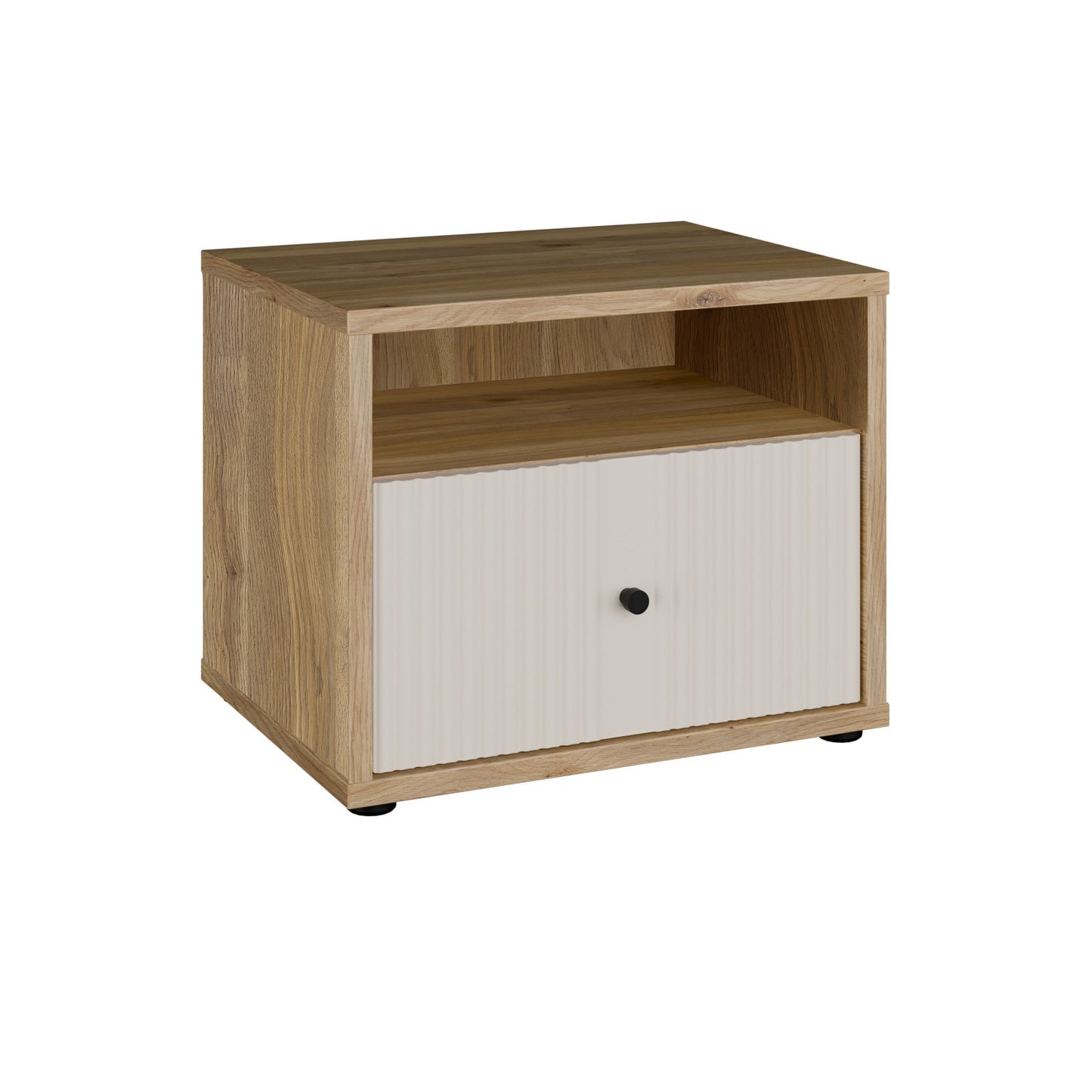 Noptiera 1 Sertar Ronin, Stejar Mauvella Si Sand, 54.8 Cm