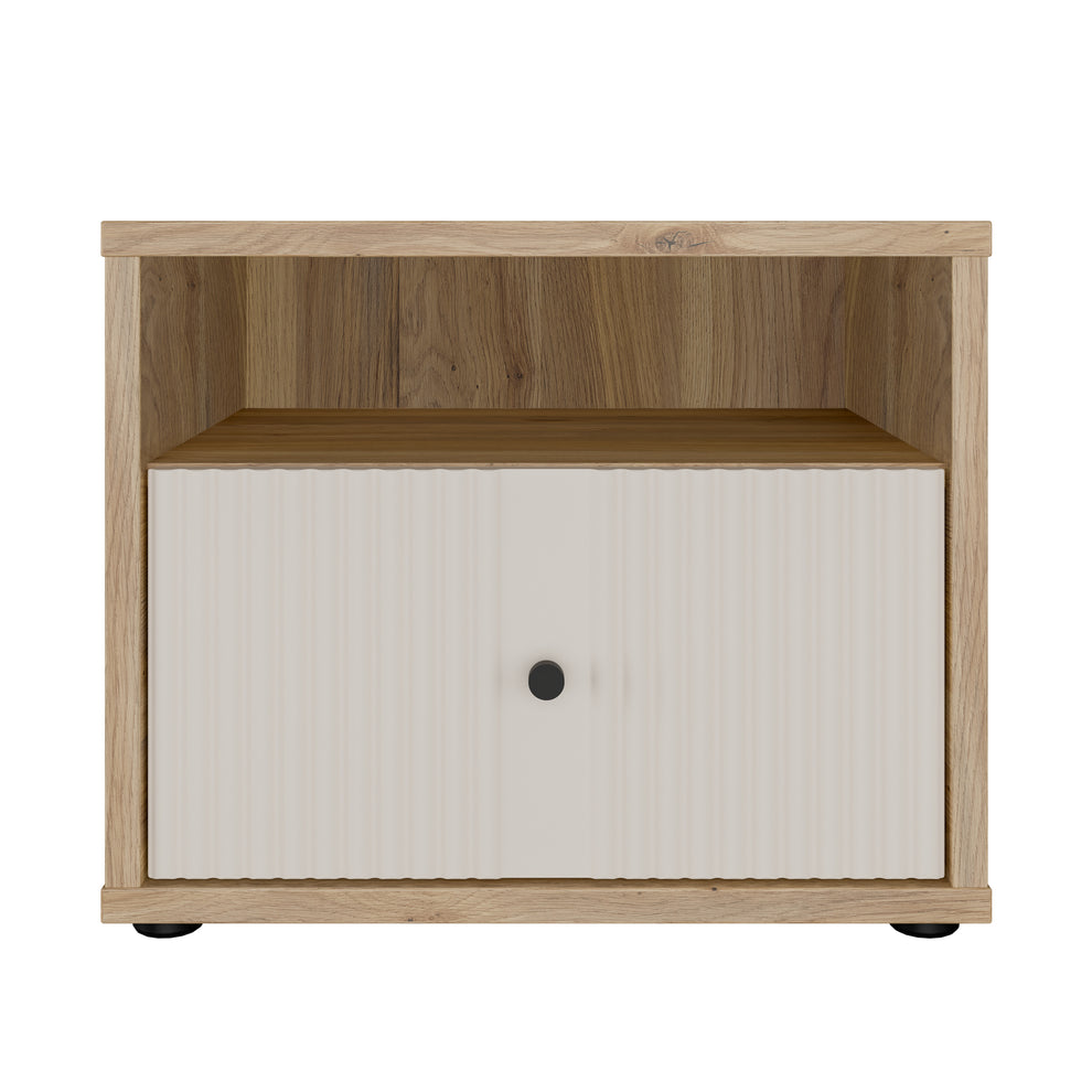 Noptiera 1 Sertar Ronin, Stejar Mauvella Si Sand, 54.8 Cm