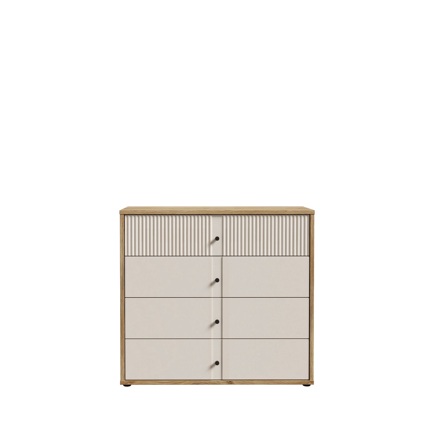 Comoda Ronin 4 Sertare, Stejar Mauvella Si Sand, 104.8 Cm