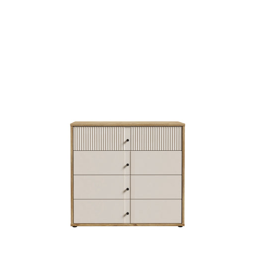 Comoda Ronin 4 Sertare, Stejar Mauvella Si Sand, 104.8 Cm