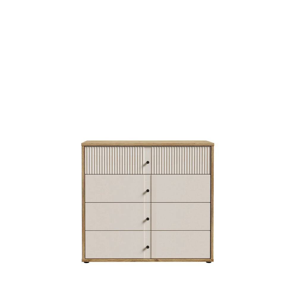 Comoda Ronin 4 Sertare, Stejar Mauvella Si Sand, 104.8 Cm