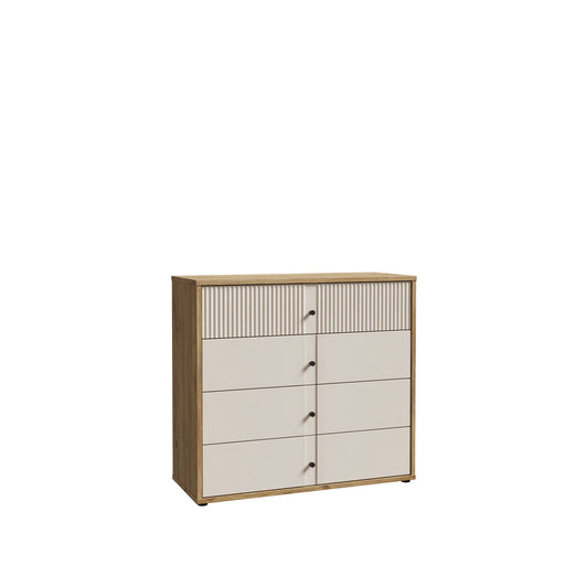 Comoda Ronin 4 Sertare, Stejar Mauvella Si Sand, 104.8 Cm