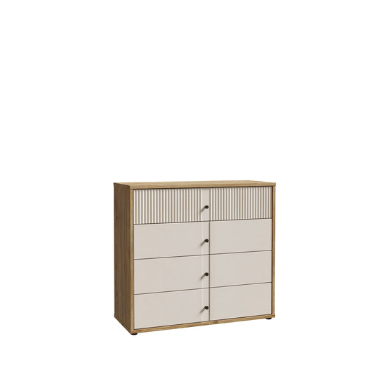Comoda Ronin 4 Sertare, Stejar Mauvella Si Sand, 104.8 Cm