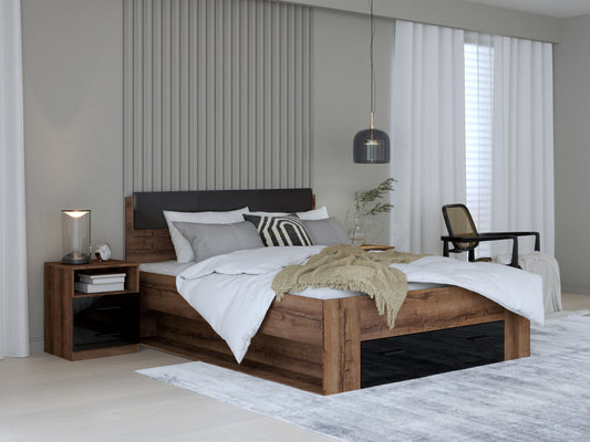 Pat Juwel, Dimensiune Saltea 160 x 200 Cm, Mud oak Black Gloss