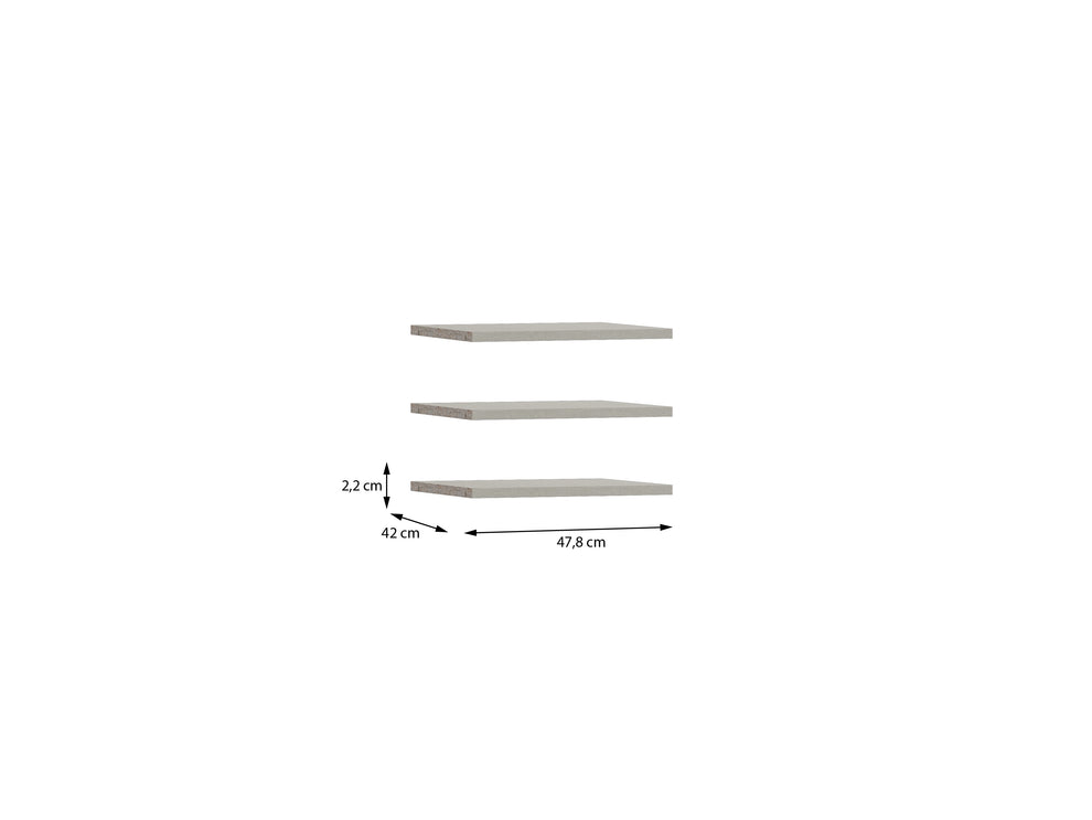 Set 3 Polite Japanki, Gri, 47.8 Cm