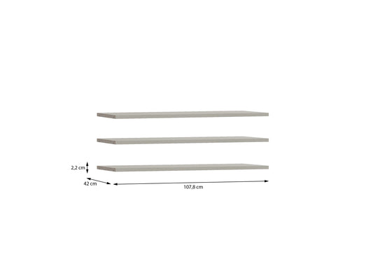 Set 3 Polite Japanki, Gri, 107.8 Cm