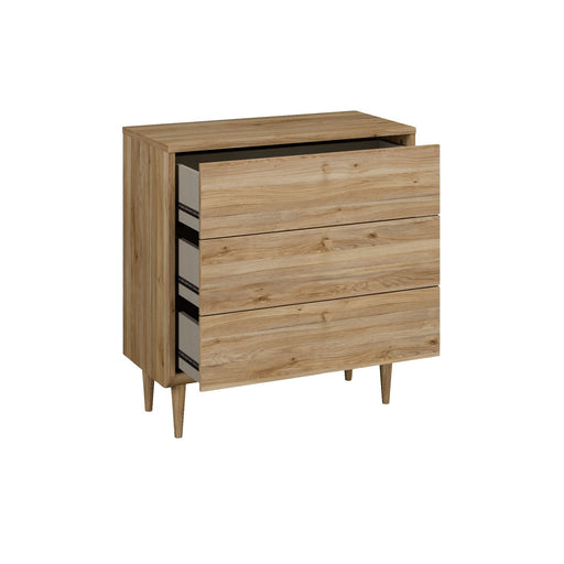 Comoda Japanki  3 Sertare, Stejar Mauvella, 87.1 Cm