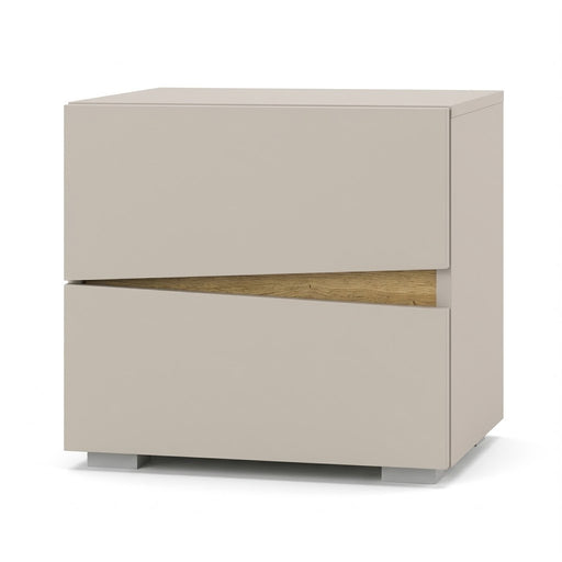 Noptiera Leonard  2 Sertare Stanga, Casmere Si Stejar Artizan, 45 Cm