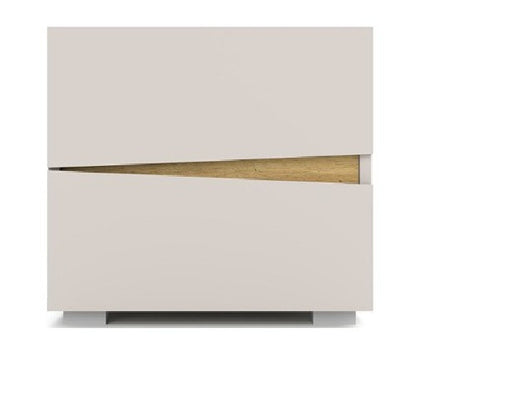 Noptiera Leonard  2 Sertare Stanga, Casmere Si Stejar Artizan, 45 Cm