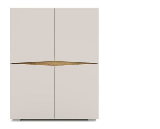 Comoda Leonard 4 Usi, Casmere Si Stejar Artizan, 90 Cm