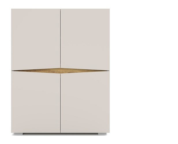 Comoda Leonard 4 Usi, Casmere Si Stejar Artizan, 90 Cm