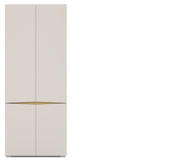 Dulap Polite Leonard 4 Usi, Casmere Si Stejar Artizan, 80 Cm