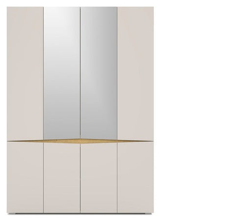Dulap Leonard 6 Usi, Casmere Si Stejar Artizan, 140 Cm
