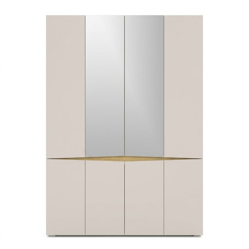 Dulap Leonard 6 Usi, Casmere Si Stejar Artizan, 140 Cm