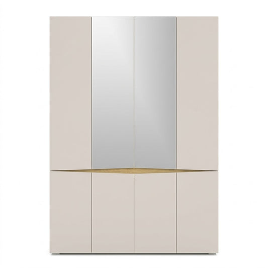 Dulap Leonard 6 Usi, Casmere Si Stejar Artizan, 140 Cm