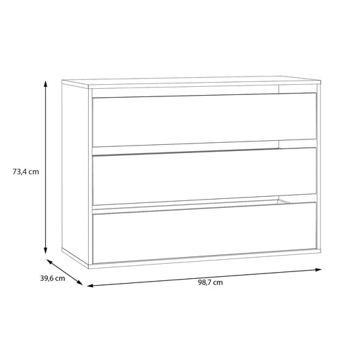 Comoda Interior Dulap Juwel, Gri, 98.7 Cm