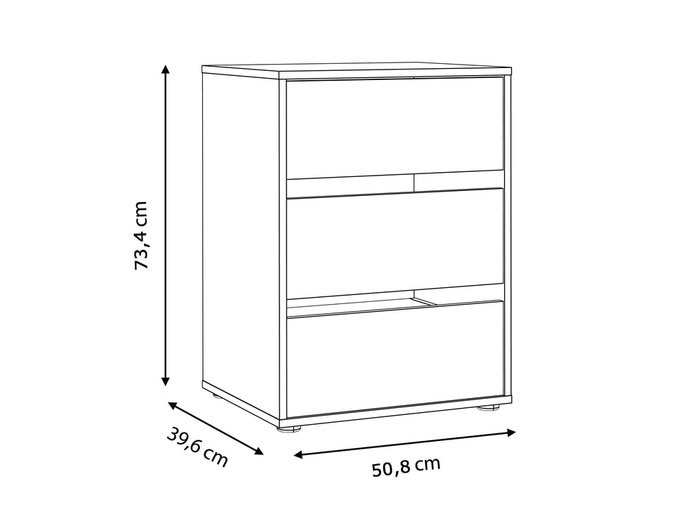 Comoda Interior Dulap Juwel, Gri, 50.8 Cm