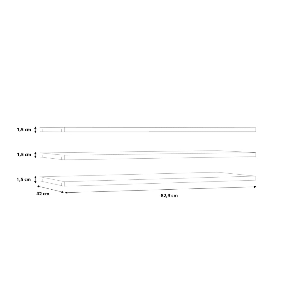 Set 3 Polite Joben, Gri, 82.9 Cm