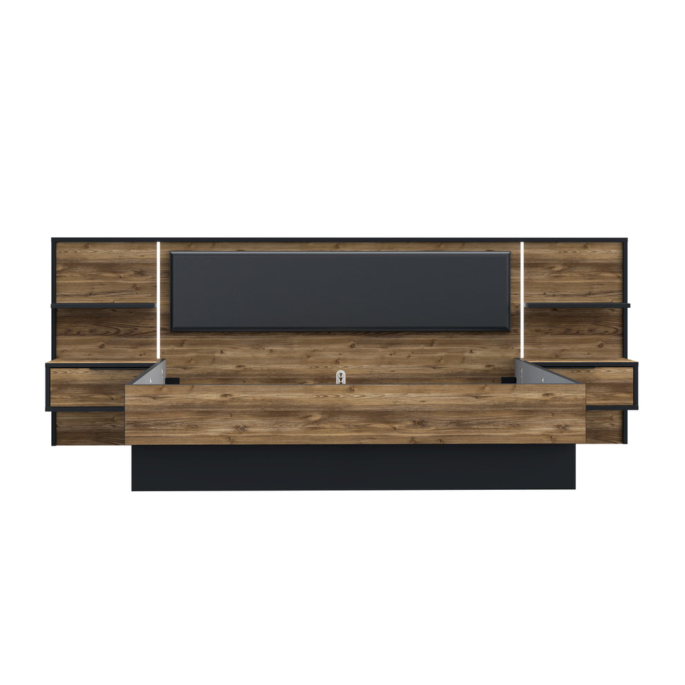 Pat Joben, Dimensiune Saltea 160 x 200 Cm, LED Inclus, Black Si Alpine picea