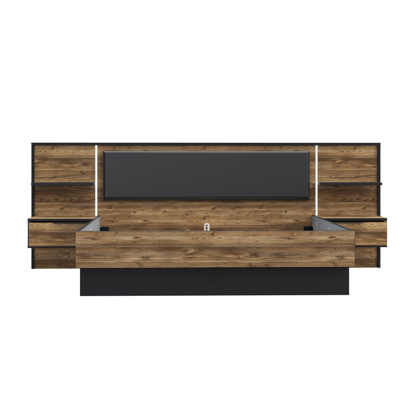 Pat Joben, Dimensiune Saltea 160 x 200 Cm, LED Inclus, Black Si Alpine picea
