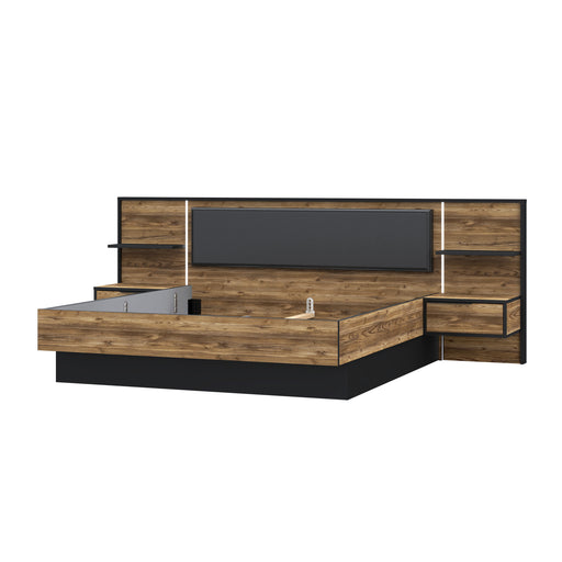 Pat Joben, Dimensiune Saltea 180 x 200 Cm, LED Inclus, Black Si Alpine picea