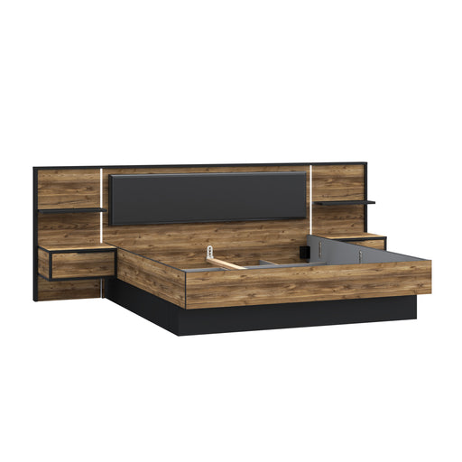 Pat Joben, Dimensiune Saltea 180 x 200 Cm, LED Inclus, Black Si Alpine picea