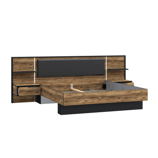 Pat Joben, Dimensiune Saltea 180 x 200 Cm, LED Inclus, Black Si Alpine picea