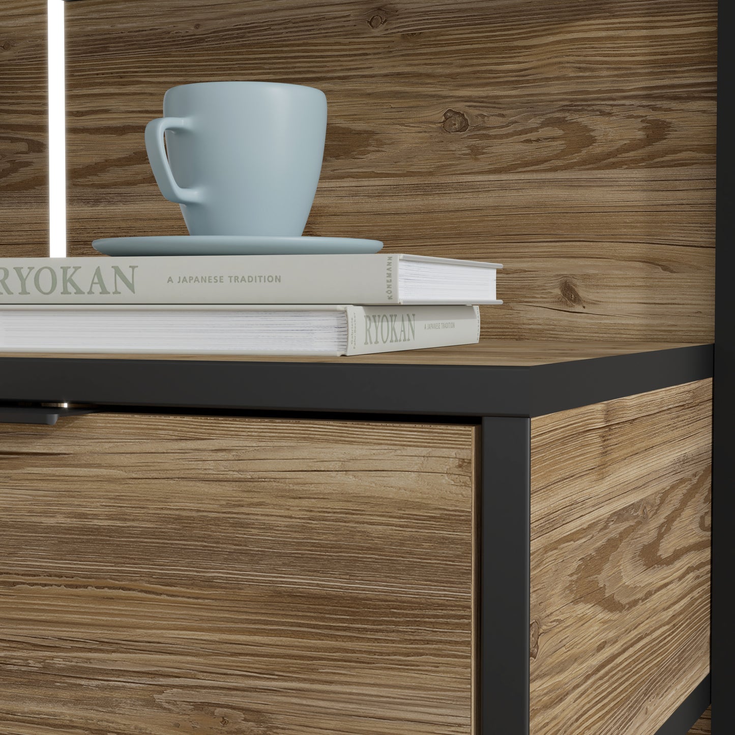 Pat Joben, Dimensiune Saltea 180 x 200 Cm, LED Inclus, Black Si Alpine picea